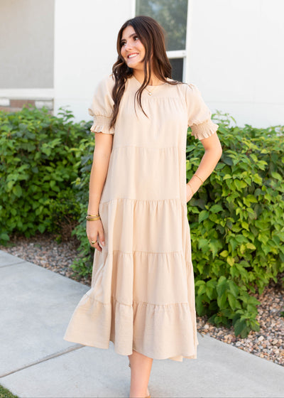 Janessa Tiered Cream Dress