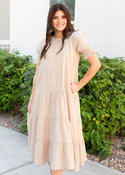 Janessa Tiered Cream Dress