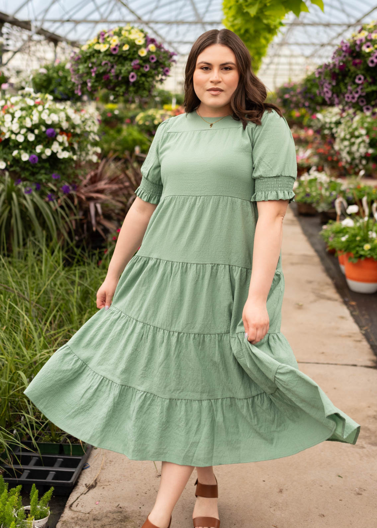 Janessa Deep Sage Dress