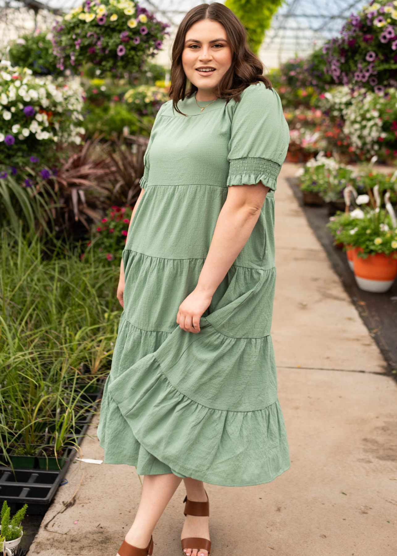 Janessa Deep Sage Dress
