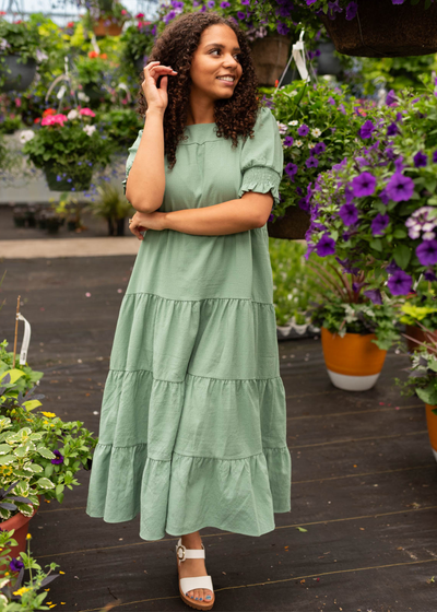 Janessa Deep Sage Dress