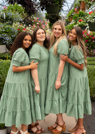 Janessa Deep Sage Dress