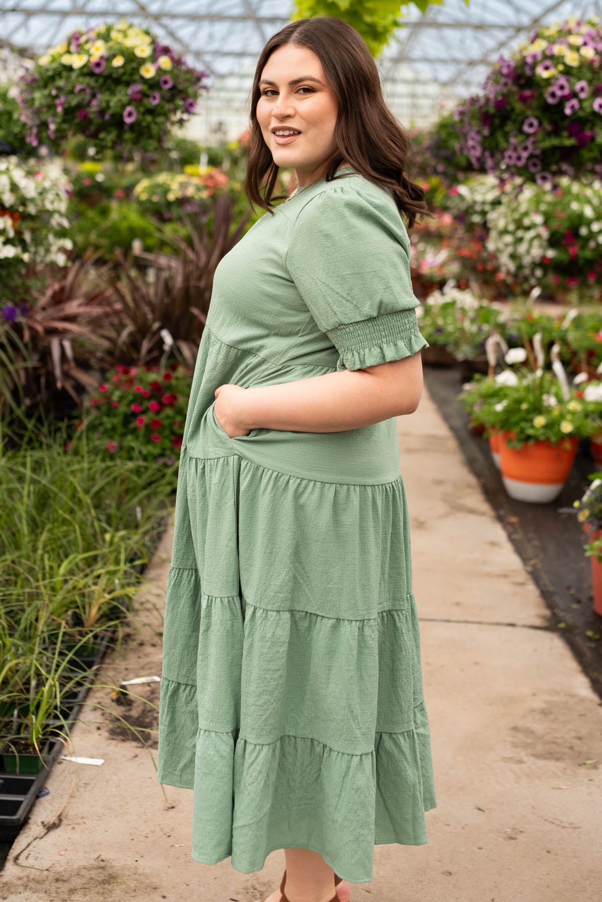 Janessa Deep Sage Dress