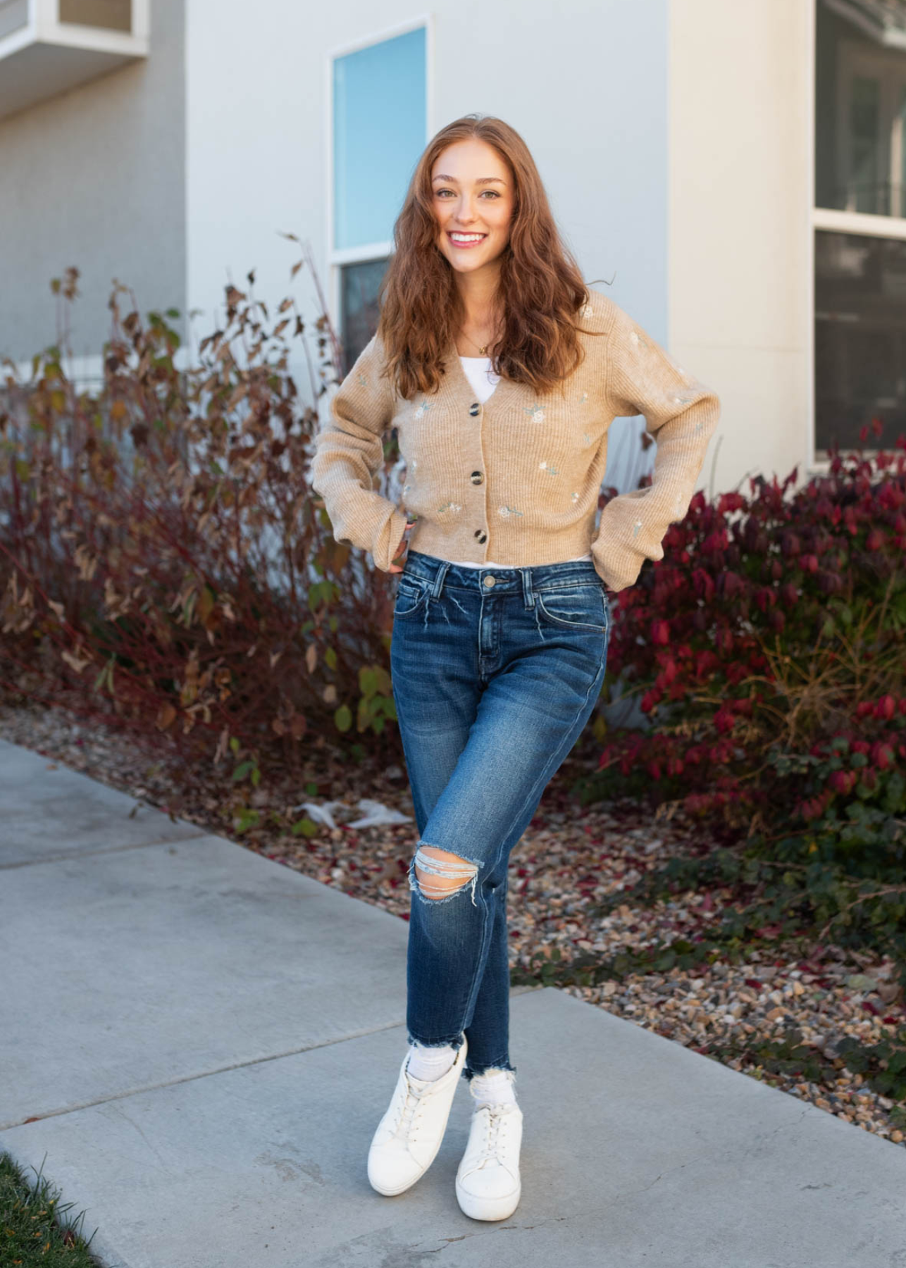 Long sleeve khaki cardigan