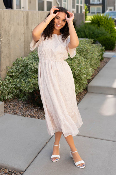 Beige floral dress