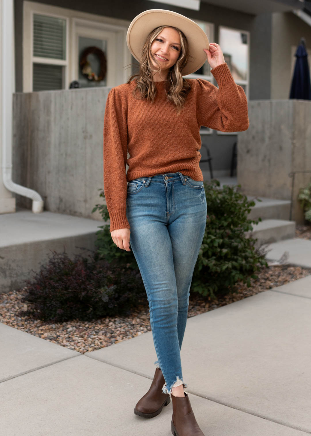 Camel knit sweater