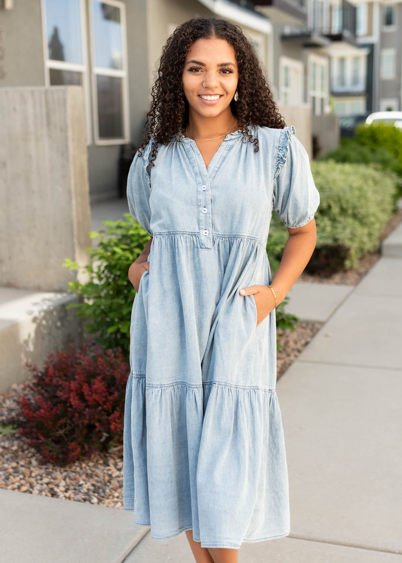 Chambray button down dress