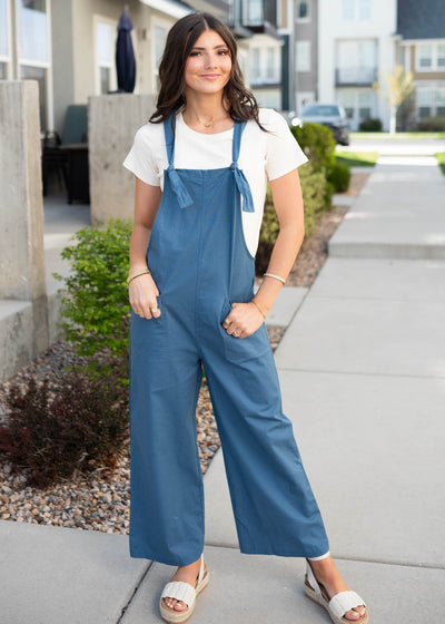 Dusty blue knot strap overall