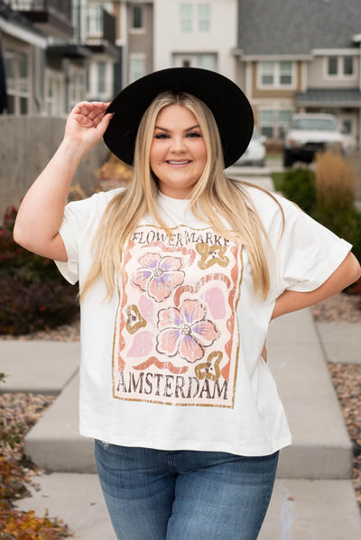 Plus size Jolene flower market t-shirt