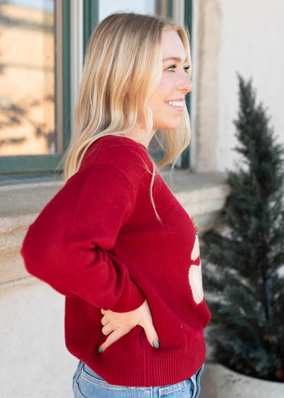 Joyce Red Teddy Bear Sweater