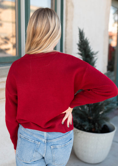 Joyce Red Teddy Bear Sweater