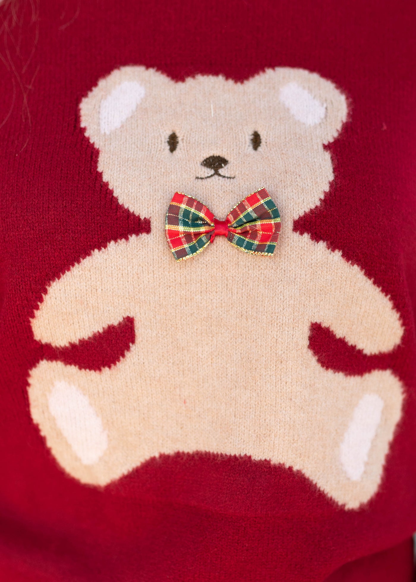 Joyce Red Teddy Bear Sweater
