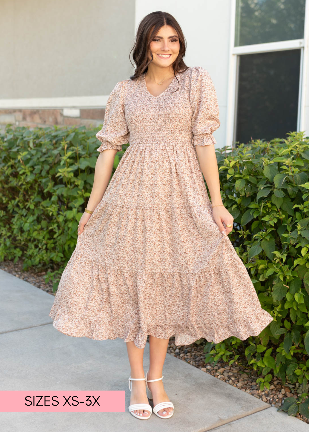 Dusty mauve floral dress