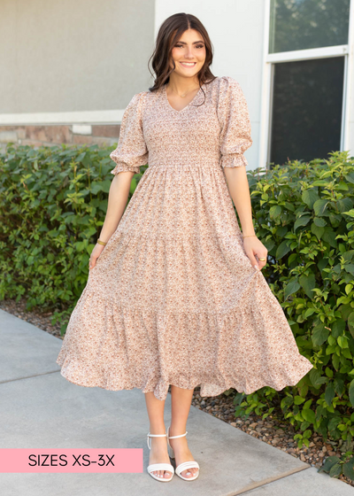 Dusty mauve floral dress