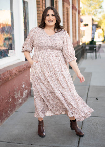 Julia Dusty Mauve Floral Dress