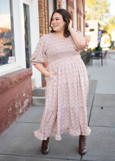 Julia Dusty Mauve Floral Dress