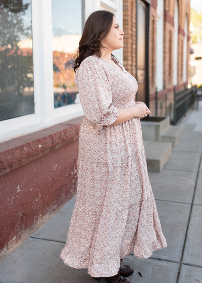 Julia Dusty Mauve Floral Dress