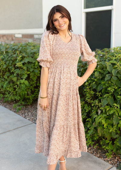 Julia Dusty Mauve Floral Dress
