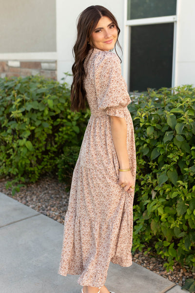 Julia Dusty Mauve Floral Dress