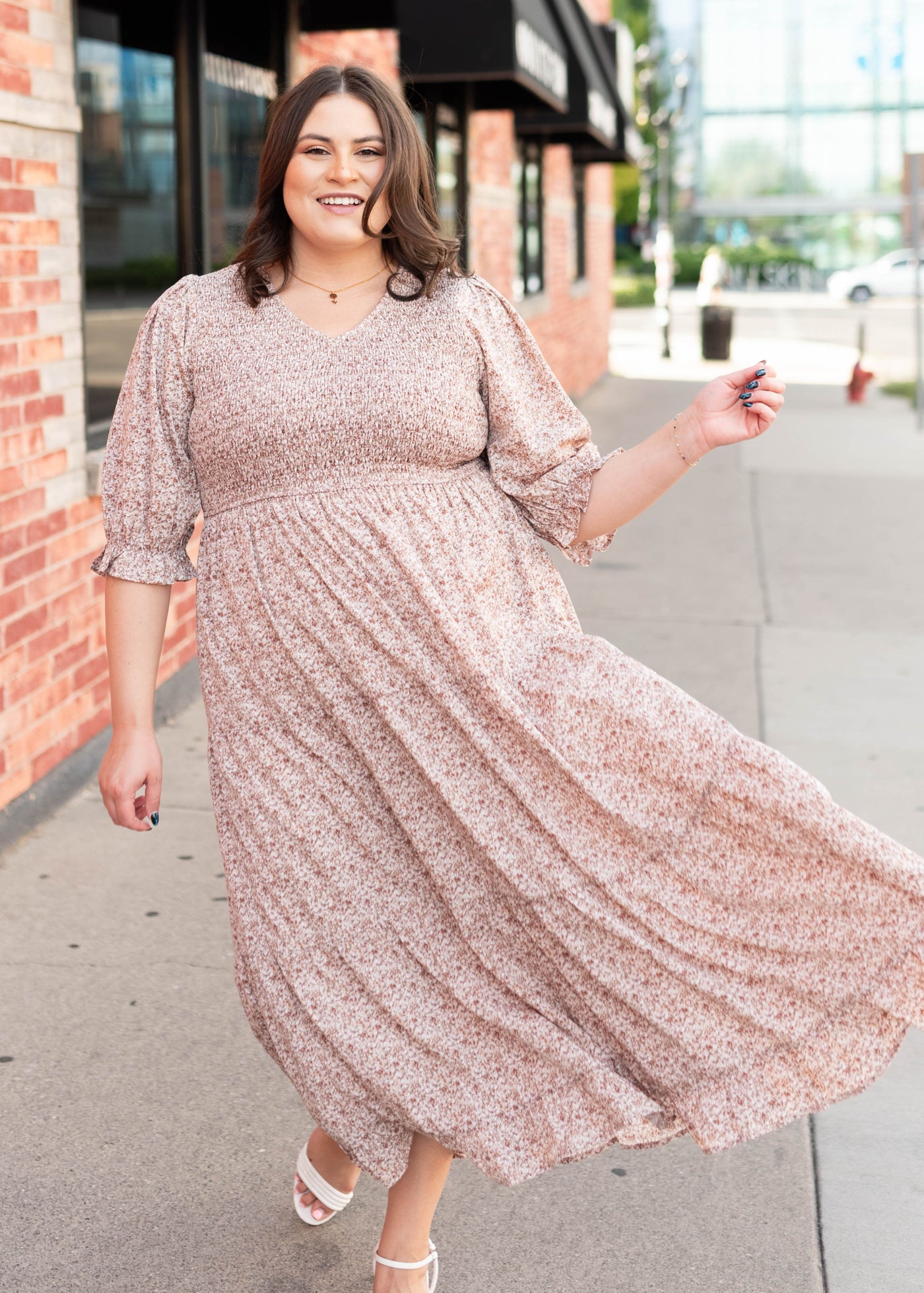 Julia Dusty Mauve Floral Dress