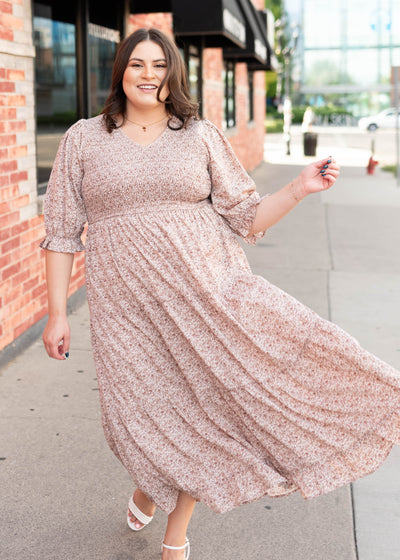 Julia Dusty Mauve Floral Dress