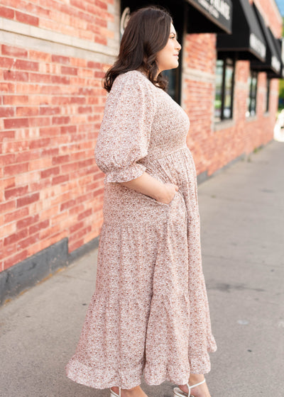 Julia Dusty Mauve Floral Dress