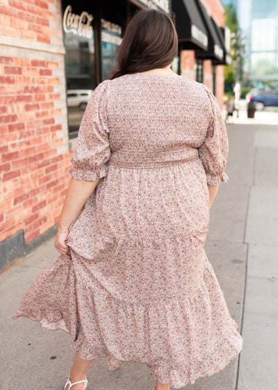 Julia Dusty Mauve Floral Dress