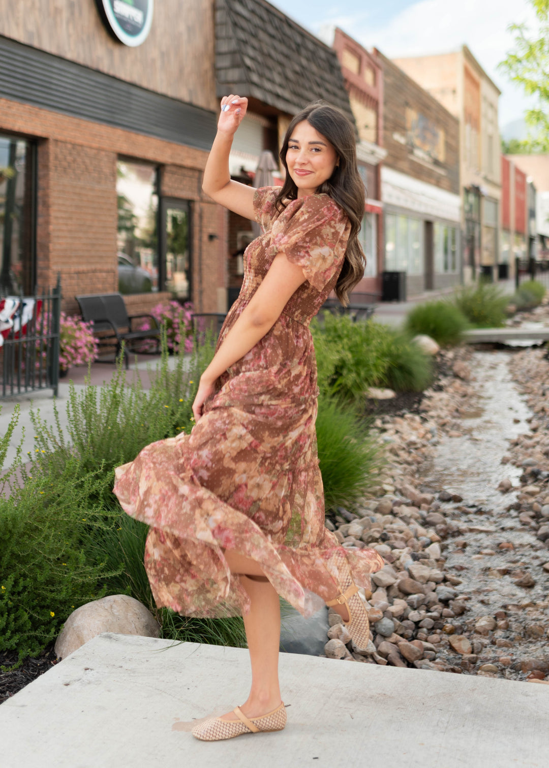 クウレイハワイPuff Sleeve Dress☆新品未使用 Justine Brown Floral Tulle Puff Sleeve Dress – Lena Layne