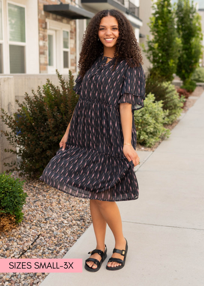Modest pink floral dress