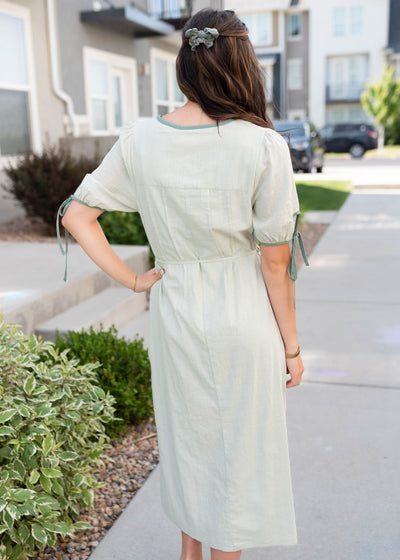 Back view of the sage dress