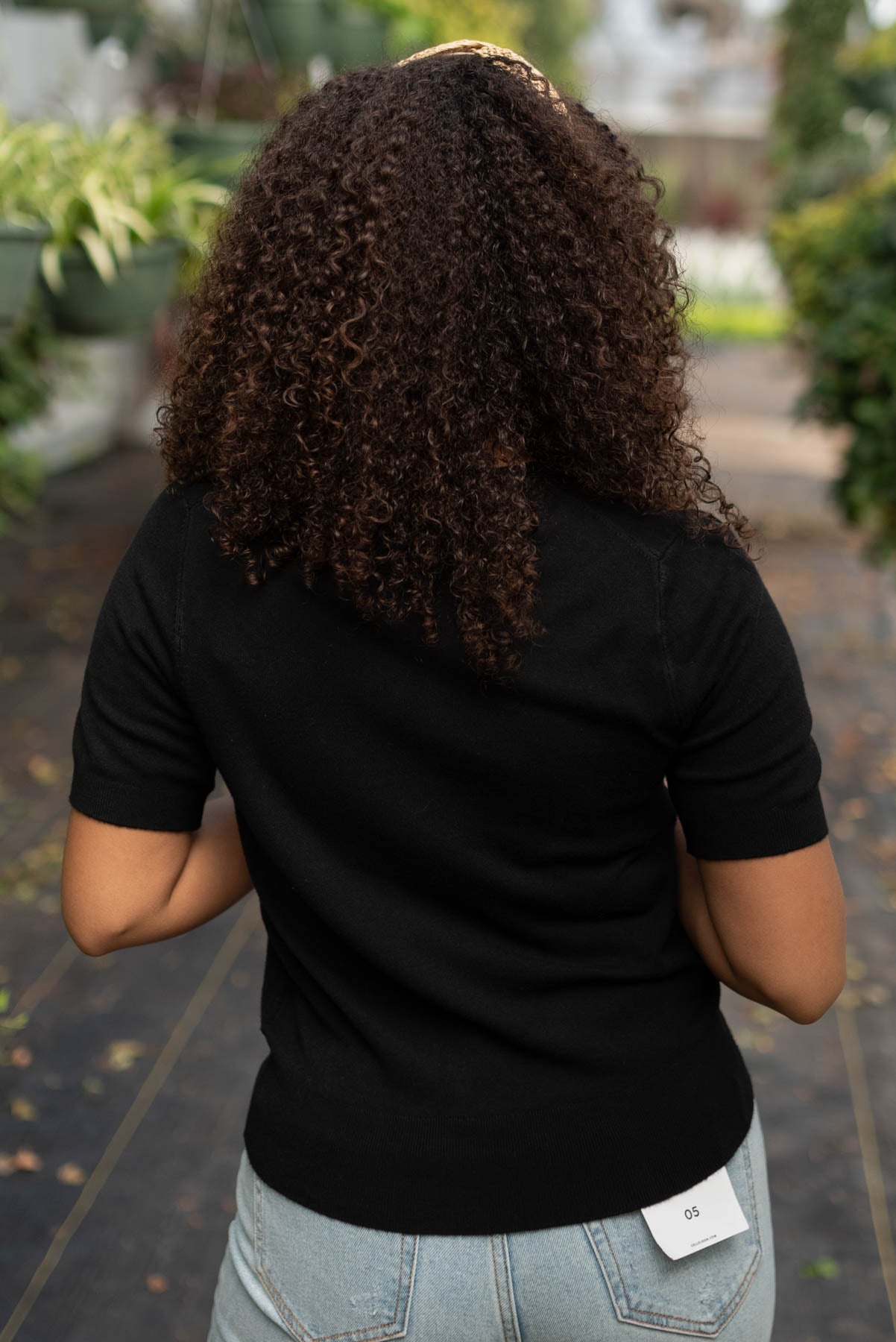 Back view of the black top