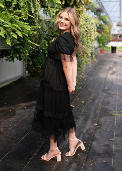 Side view of a black dress