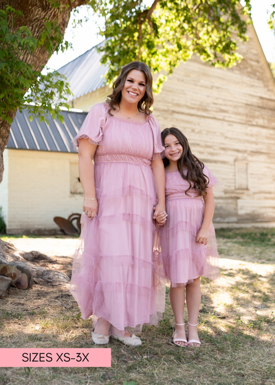 Kamryn Pink Mesh Tiered Maxi Dress | Lena & Lou Exclusive | Lena Layne