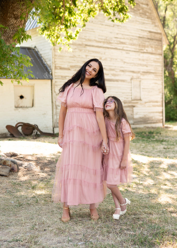 Kamryn Pink Mesh Tiered Maxi Dress | Lena & Lou Exclusive | Lena Layne