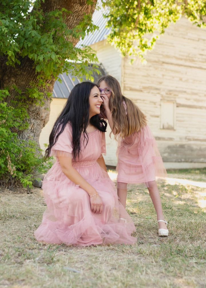 Kamryn Pink Mesh Tiered Maxi Dress | Lena & Lou Exclusive | Lena Layne
