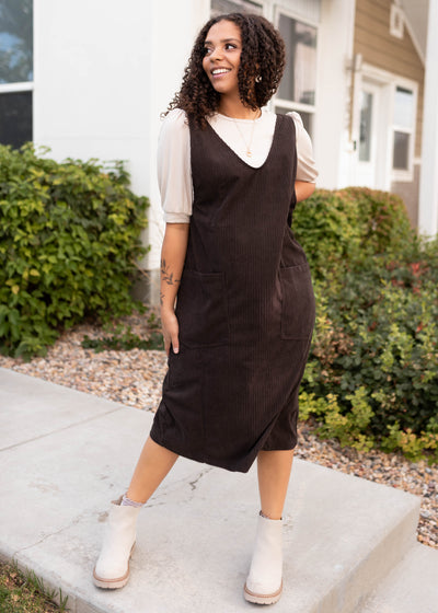 Katy Brown Corduroy Overall Dress