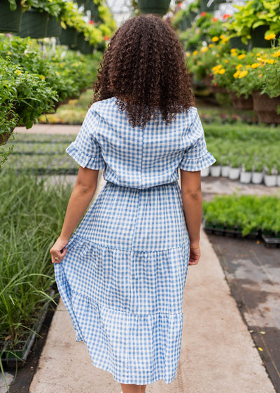 Kaylee Blue Gingham Dress