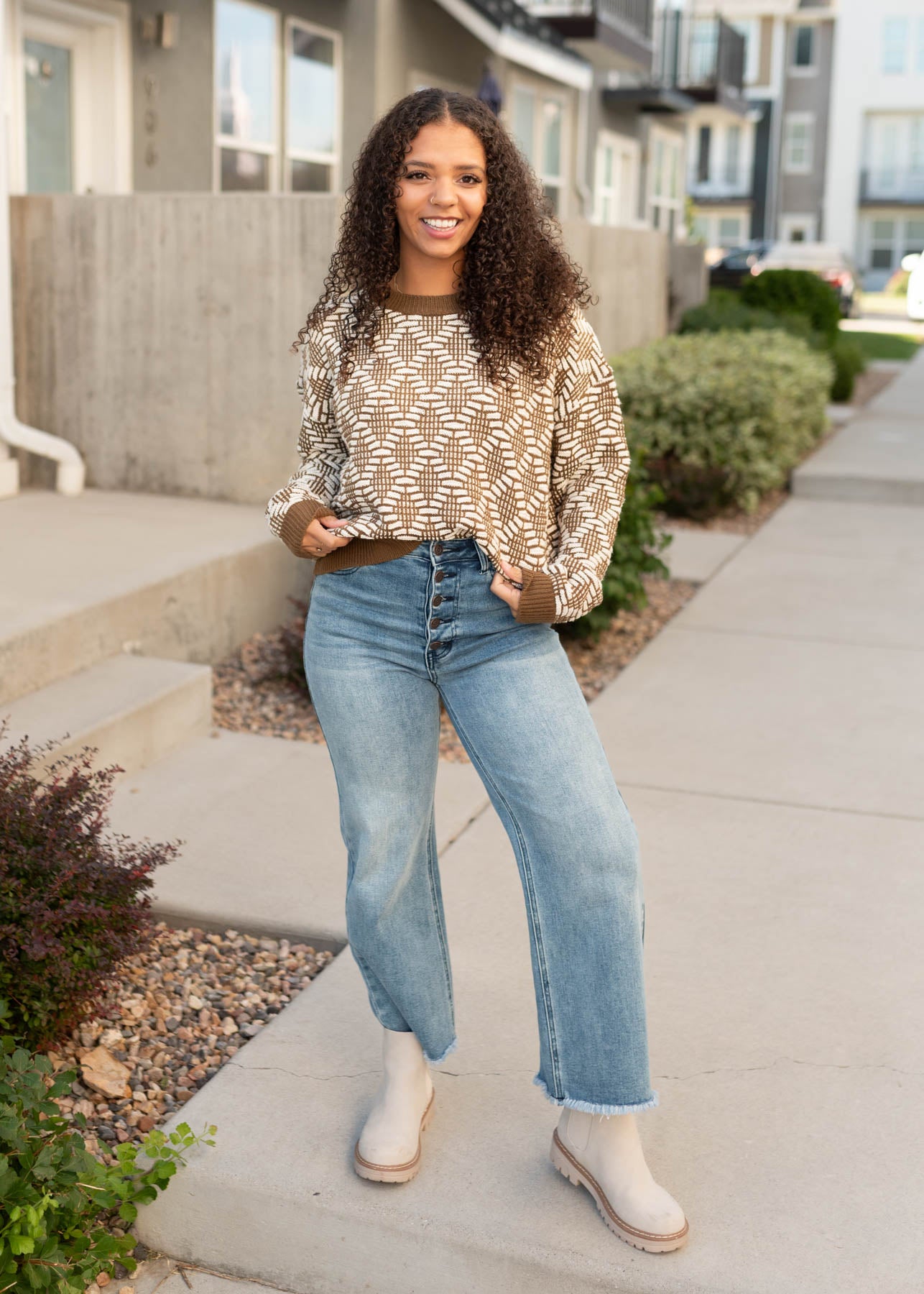 Kaylee Brown Pattern Sweater