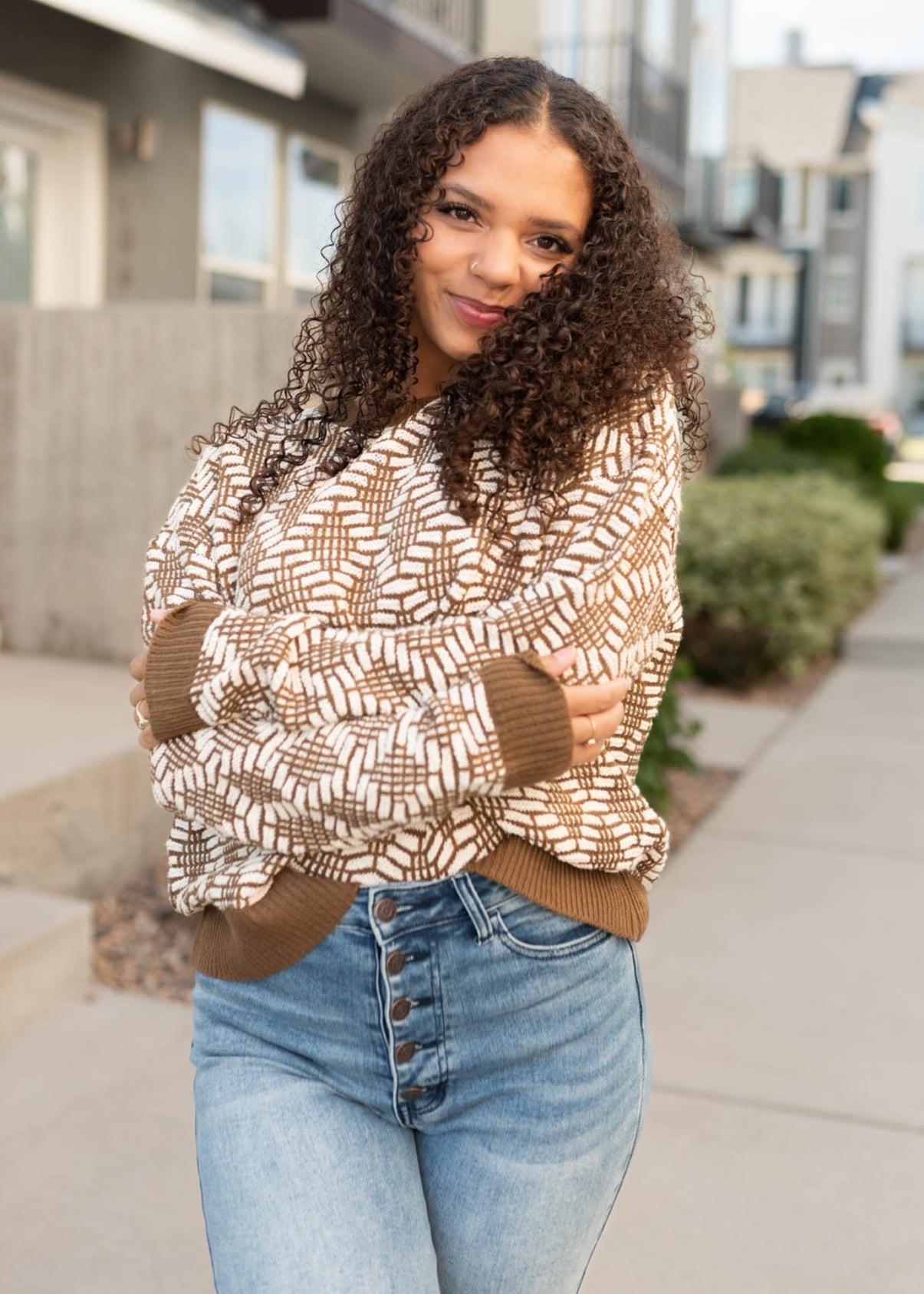 Kaylee Brown Pattern Sweater