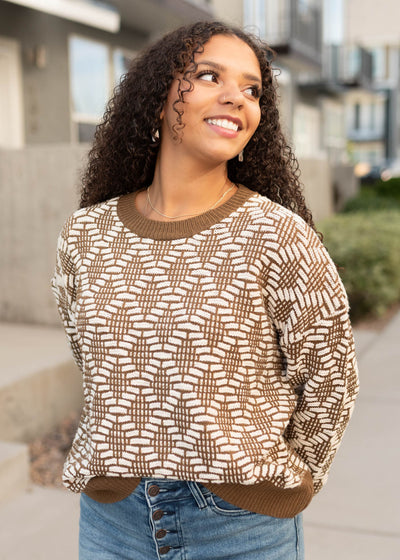 Kaylee Brown Pattern Sweater