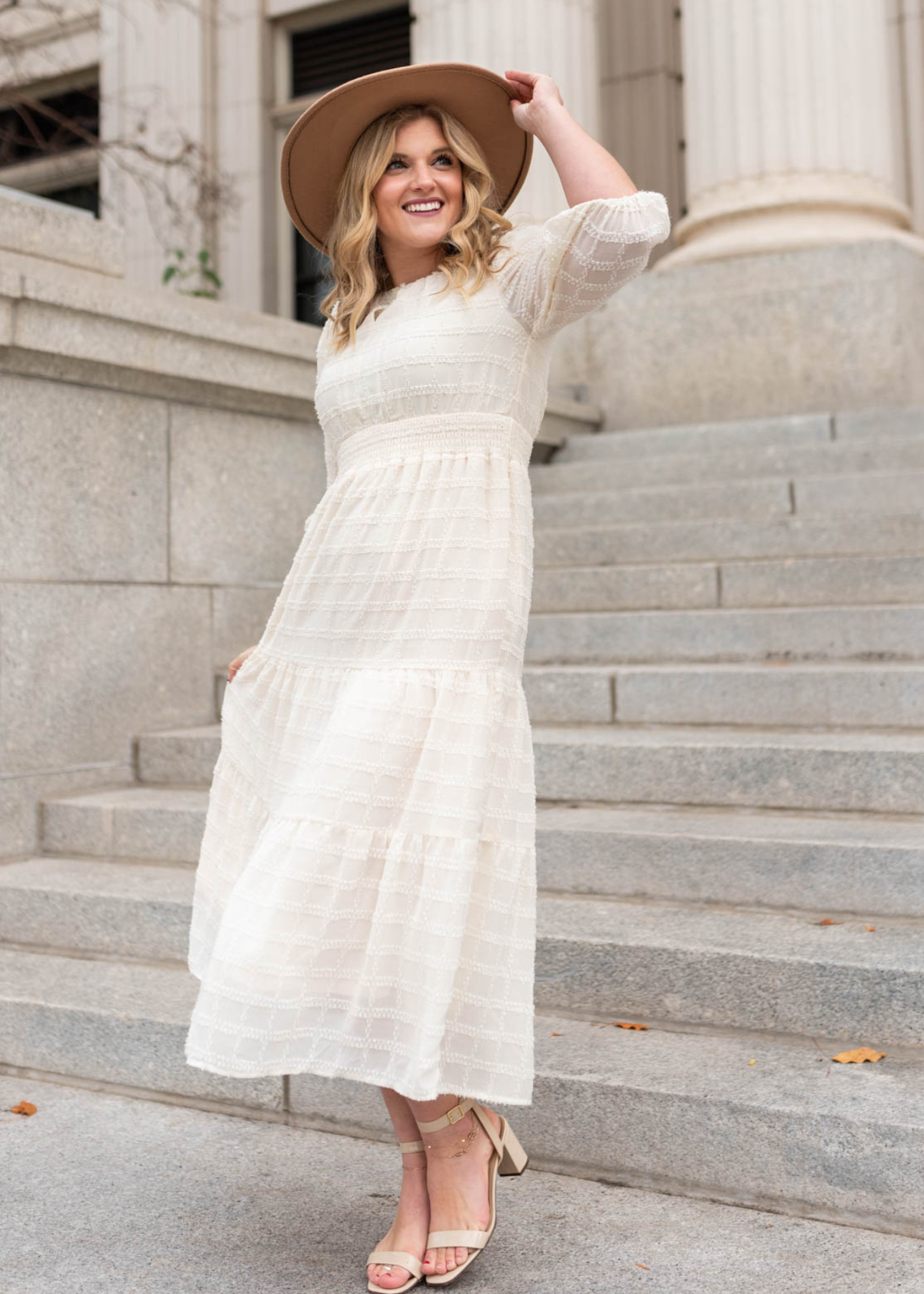 Cream glitter maxi dress
