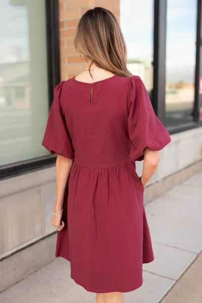 Kiara Wine Floral Dress