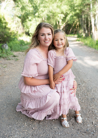 Korin Pink Ruffle Tiered Little Girl Dress