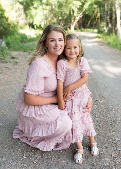 Korin Pink Ruffle Tiered Little Girl Dress