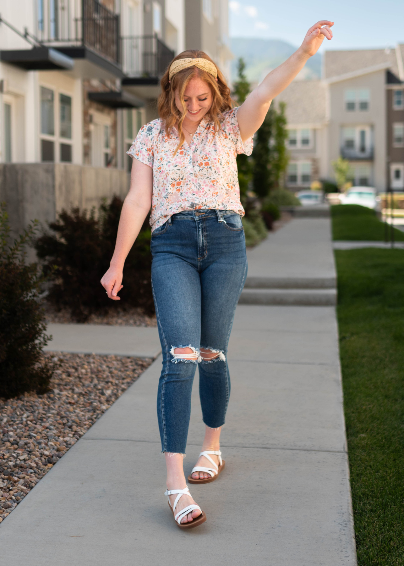 Ivory floral top