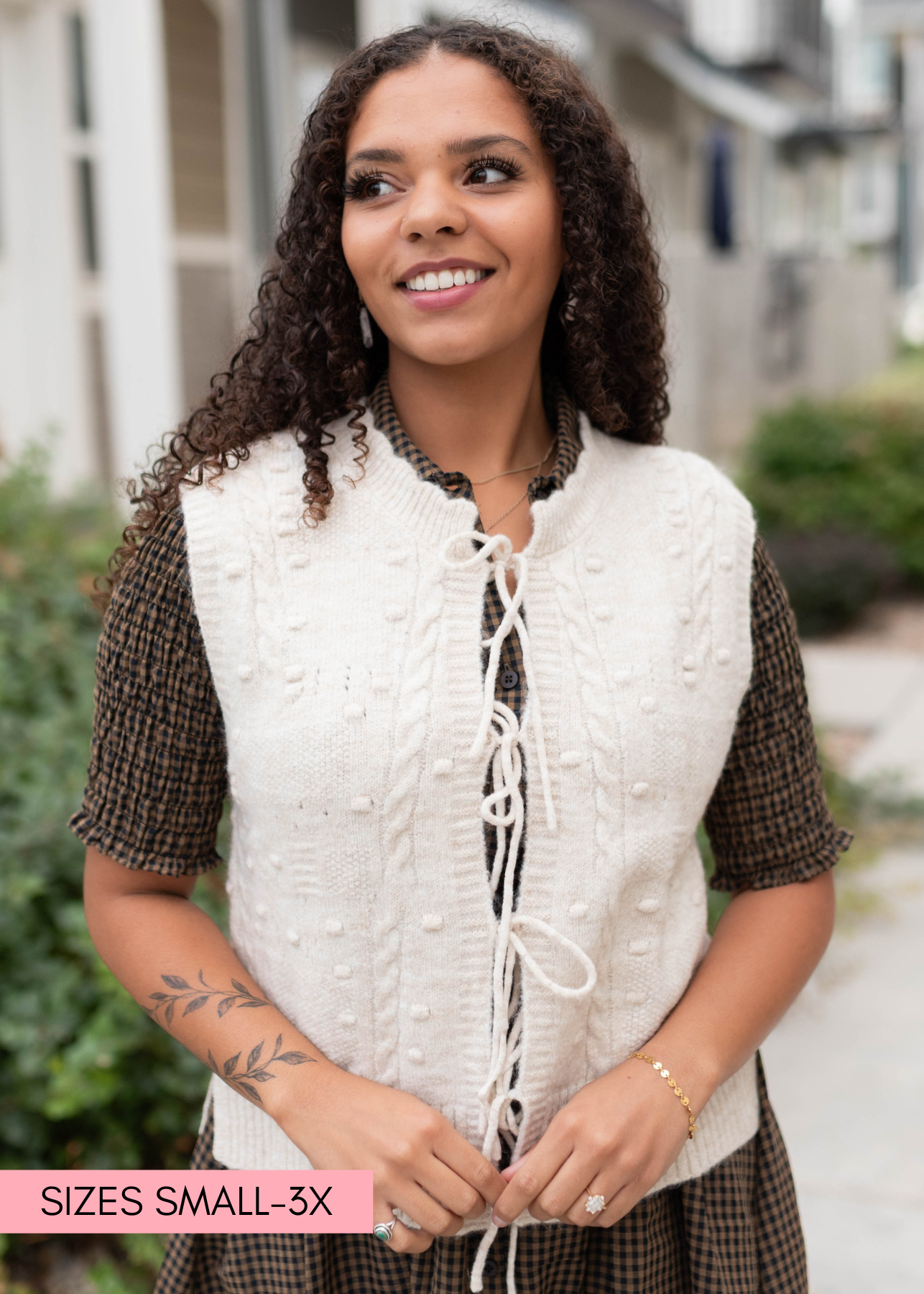 Lacey Oatmeal Sweater Vest