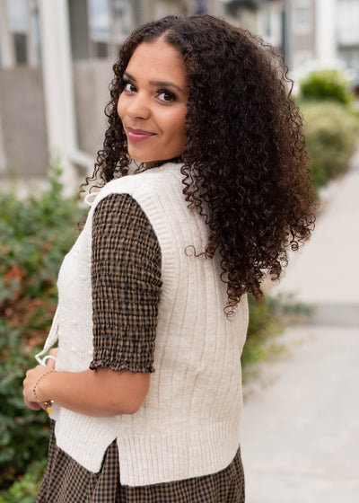 Lacey Oatmeal Sweater Vest
