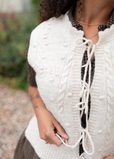 Lacey Oatmeal Sweater Vest