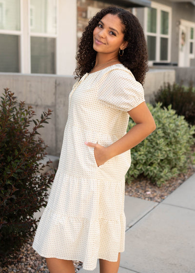 Lani Cream Pattern Dress