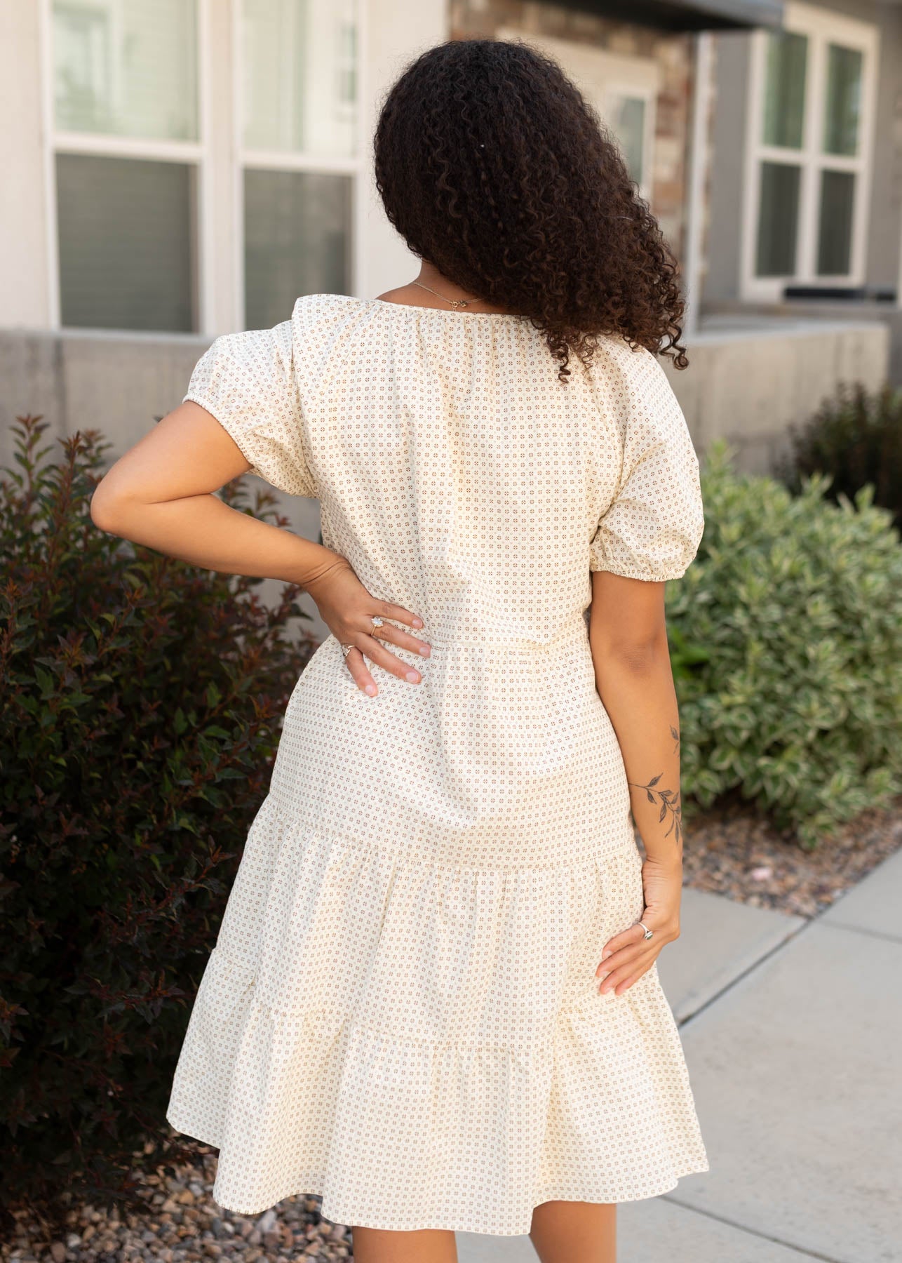 Lani Cream Pattern Dress